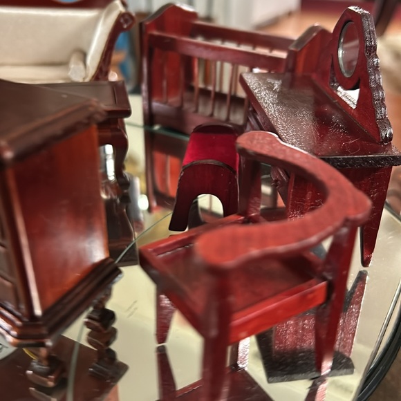 Vintage Cherry Wood Formal Dollhouse Furniture - Picture 9 of 13